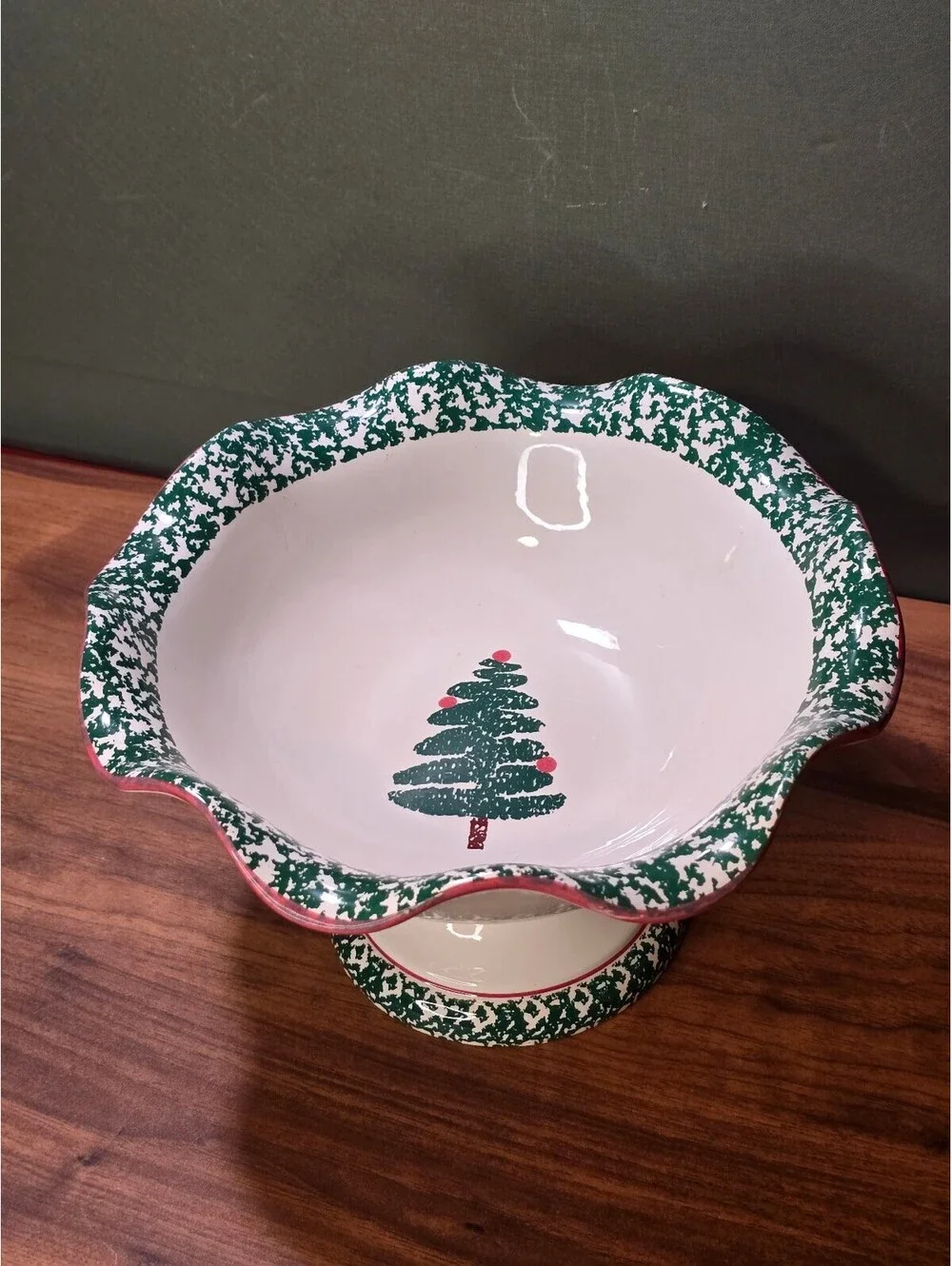 Furio Christmas Tree Pedestal Cake Stand Made in Italy 1997